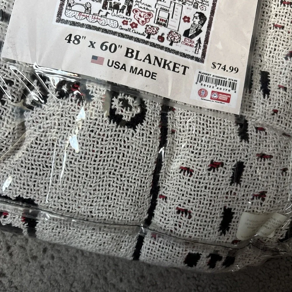 VTG Cornell University Afghan Tapestry Throw Blanket 48